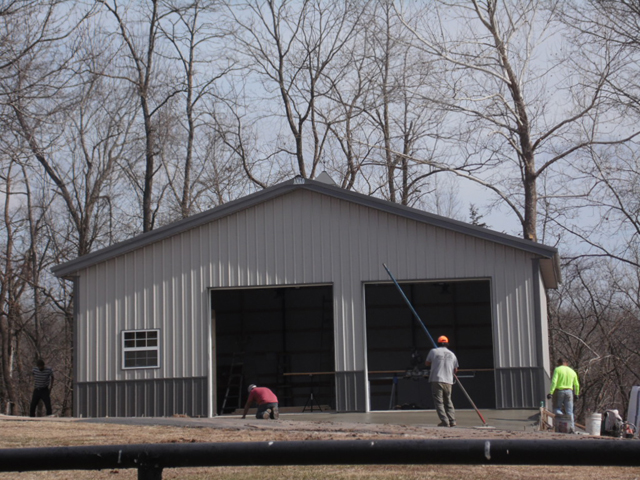 Barrett - AMKO steel truss metal shop building NW Arkansas.